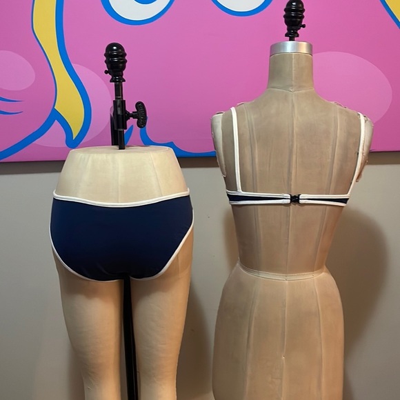 Moschino Mare Vintage Blue White Gold Stars Bikini Swim Suit - Picture 6 of 12